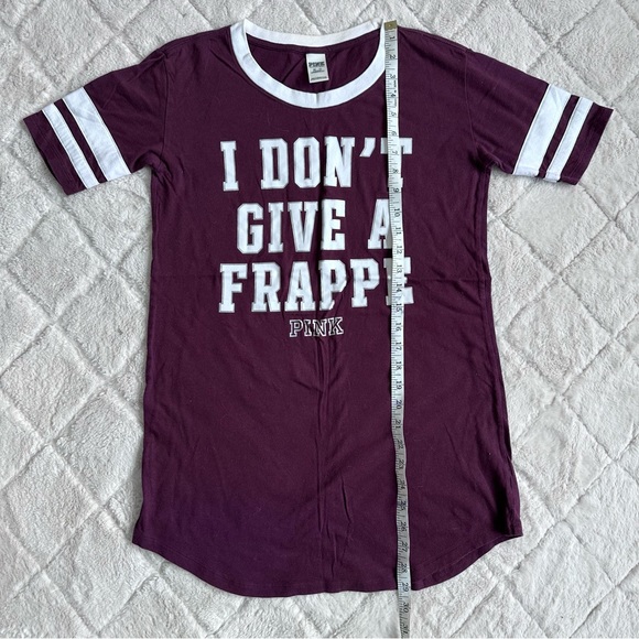 Victoria's Secret PINK | "I Don't Give A Frappe" Sleep Shirt | Size Extra Small - Picture 10 of 10